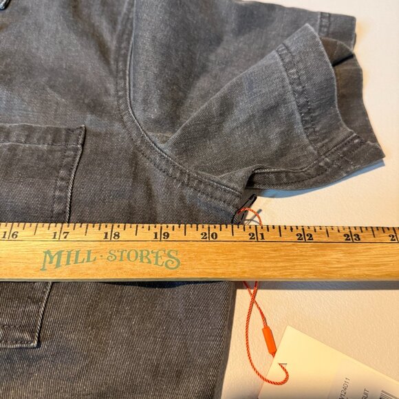 ATWYLD Women L Uniform Jumpsuit Black Denim Short Sleeve Utility Pockets Adjust - Picture 8 of 12